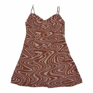 LA Hearts Brown Swirl Print Mini Dress - Size Medium